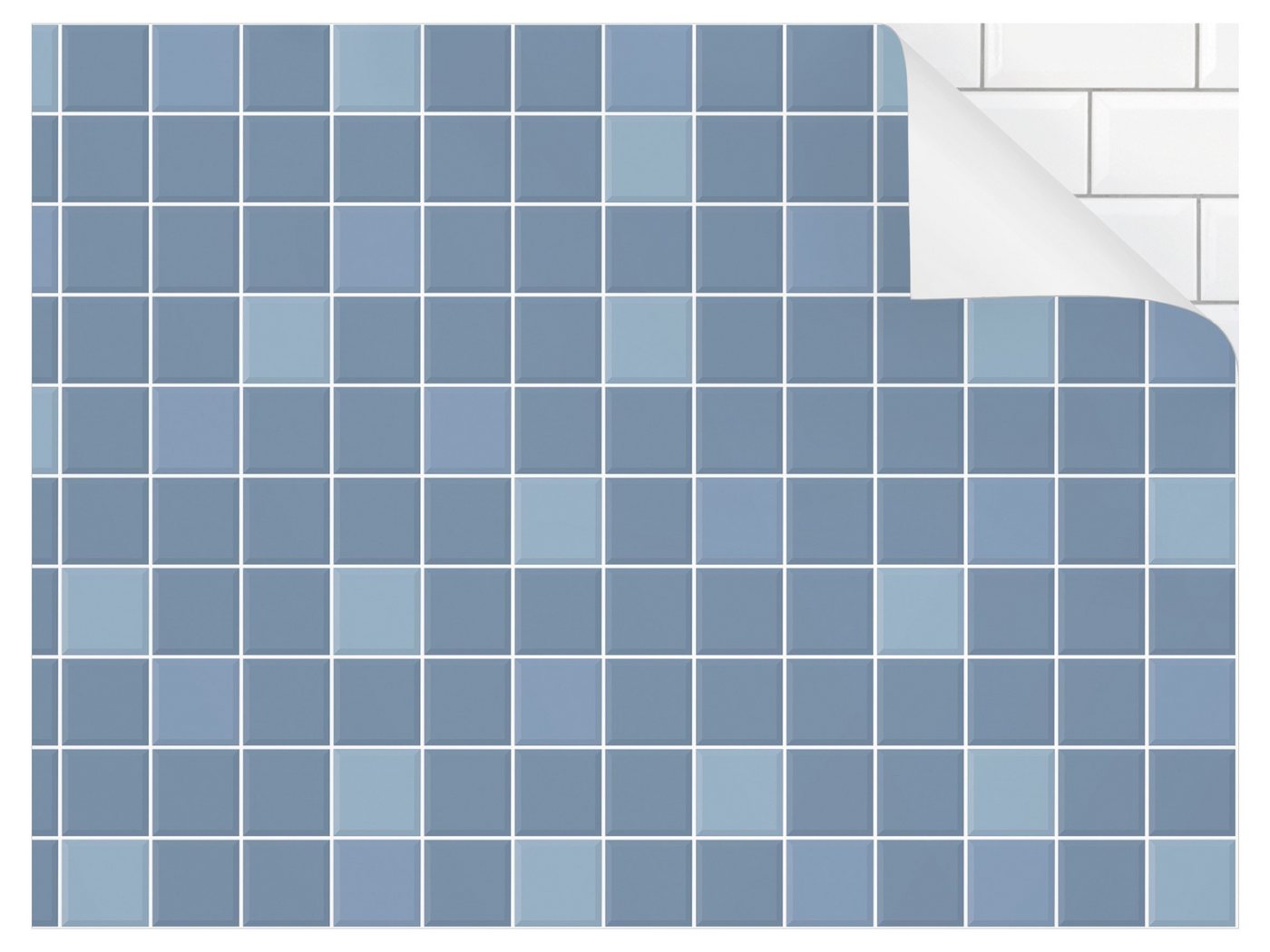 Bilderdepot24 Badrückwand blau fugenlose Wandverkleidung Bad Unifarben, (Hartfolie matt » Selbstklebend PREMIUM 0,61 mm), wasserfestes Wandpaneel Mosaik Fliesen Hellblau von Bilderdepot24