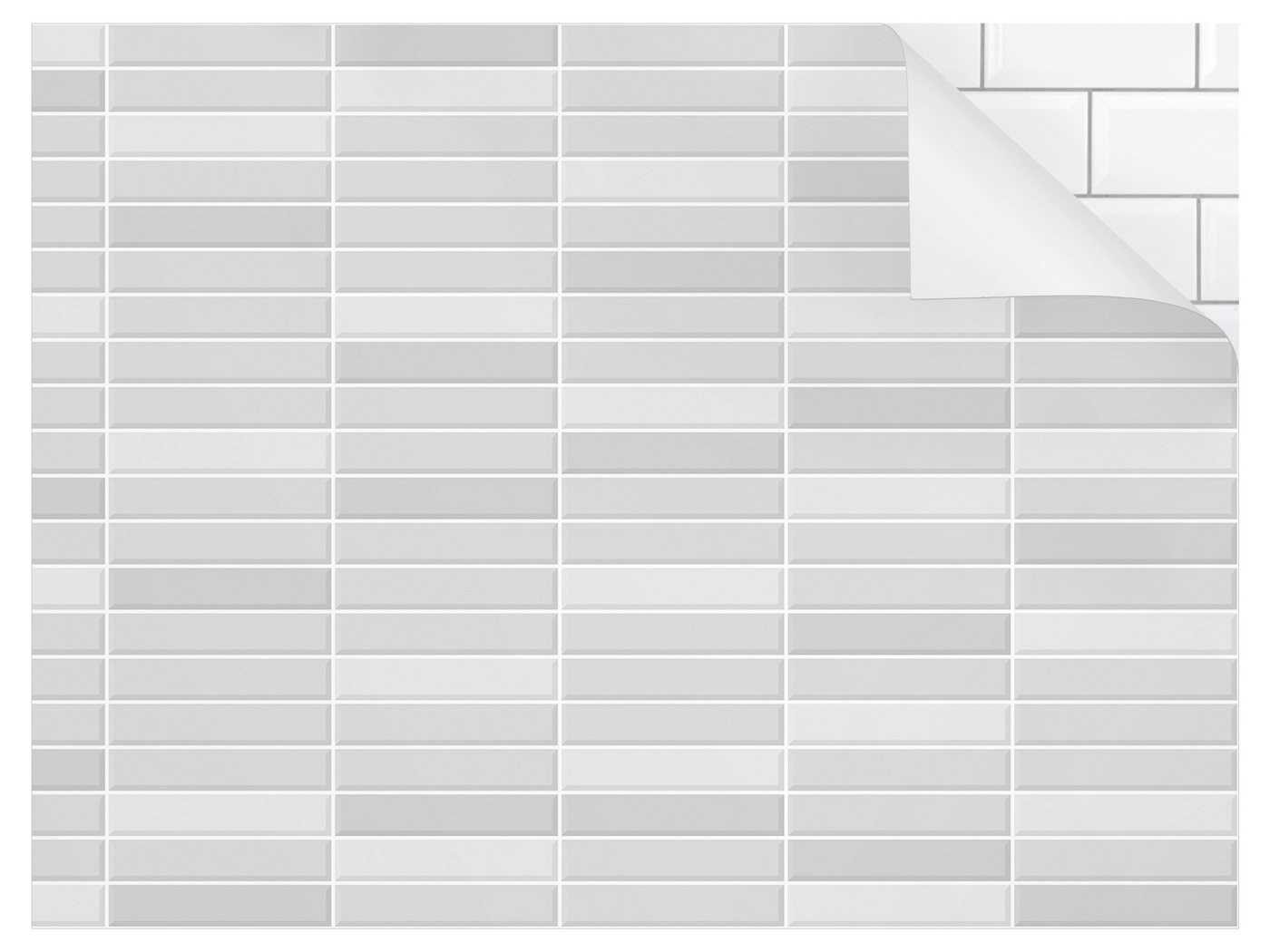 Bilderdepot24 Badrückwand grau fugenlose Wandverkleidung Bad Unifarben, (Hartfolie matt » Selbstklebend SMART 0,35 mm), wasserfestes Wandpaneel Metro Fliesen Hellgrau von Bilderdepot24