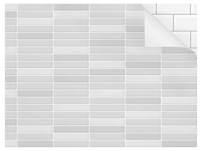 Bilderdepot24 Badrückwand grau fugenlose Wandverkleidung Bad Unifarben, (Hartfolie matt » Selbstklebend SMART 0,35 mm), wasserfestes Wandpaneel Metro Fliesen Hellgrau von Bilderdepot24