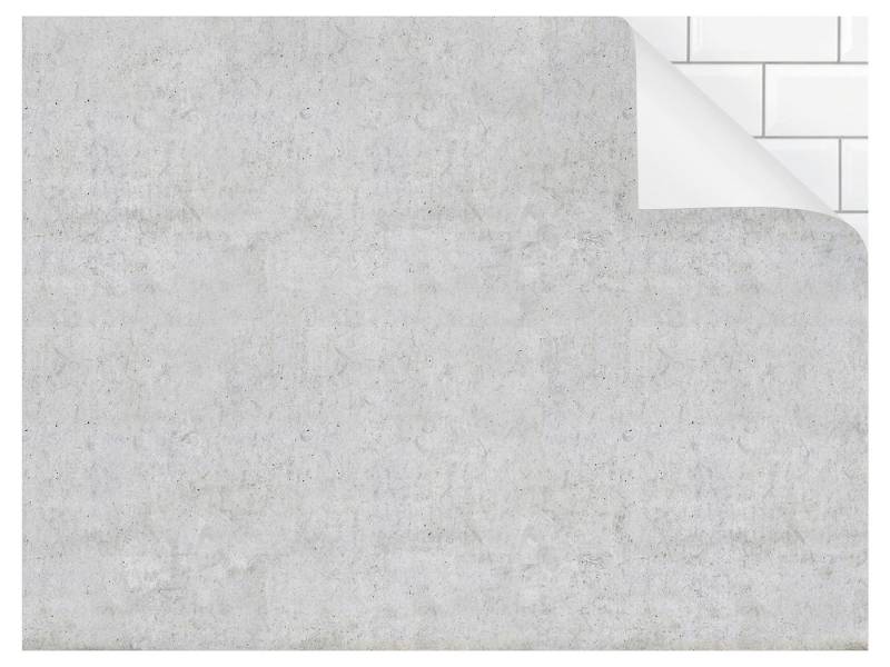 Bilderdepot24 Badrückwand grau fugenlose Wandverkleidung Bad mit Motiv, (Hartfolie matt » Selbstklebend PREMIUM 0,61 mm), wasserfestes Wandpaneel Beton Ciré hell von Bilderdepot24