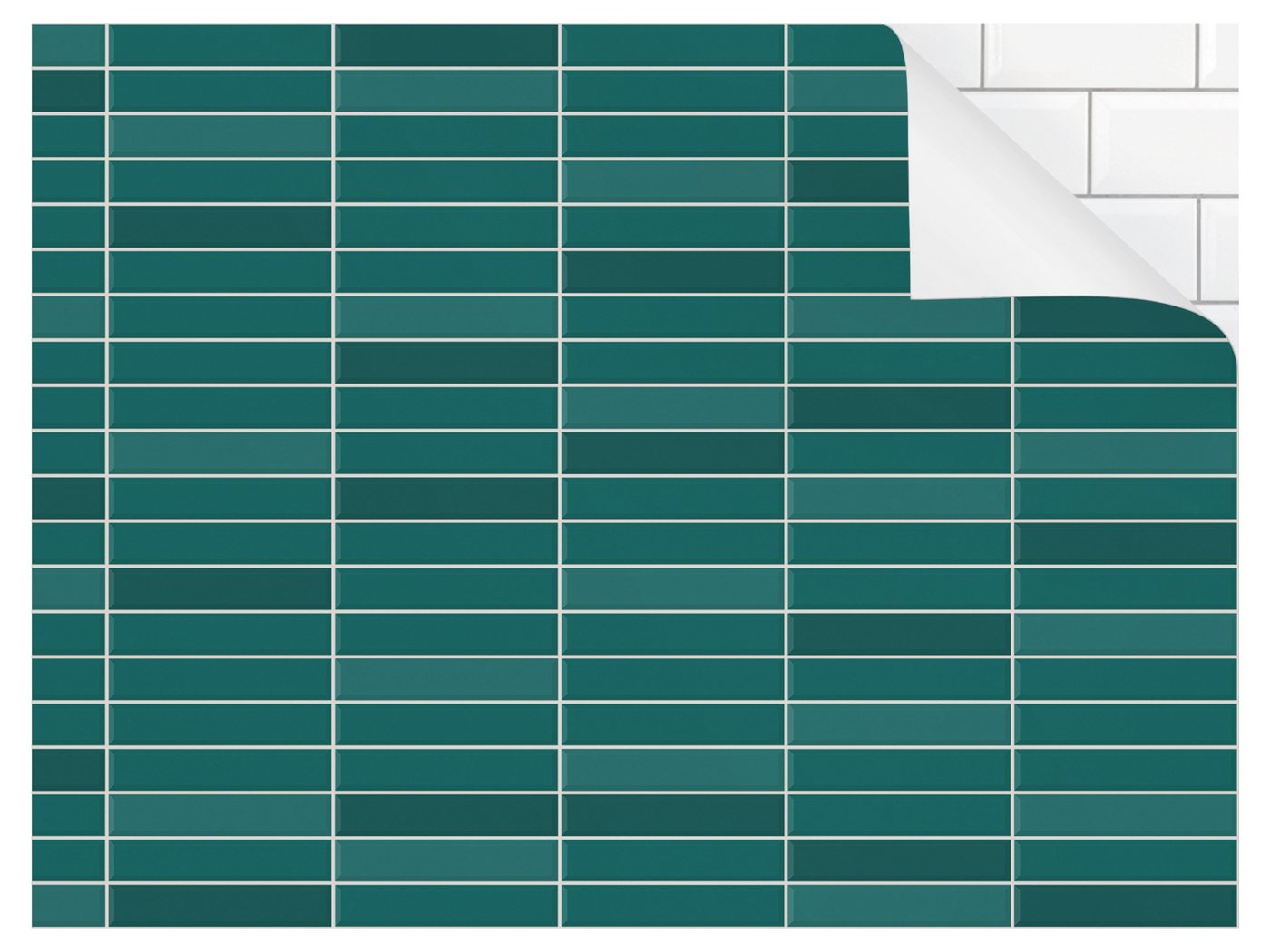 Bilderdepot24 Badrückwand petrol fugenlose Wandverkleidung Bad Unifarben, (Hartfolie matt » Selbstklebend PREMIUM 0,61 mm), wasserfestes Wandpaneel Metro Fliesen Türkis von Bilderdepot24