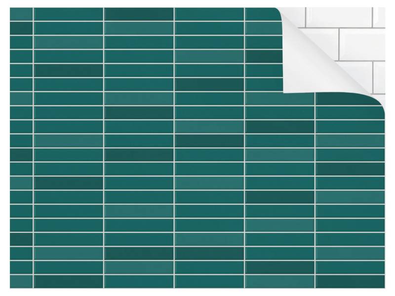 Bilderdepot24 Badrückwand petrol fugenlose Wandverkleidung Bad Unifarben, (Hartfolie matt » Selbstklebend SMART 0,35 mm), wasserfestes Wandpaneel Metro Fliesen Türkis von Bilderdepot24