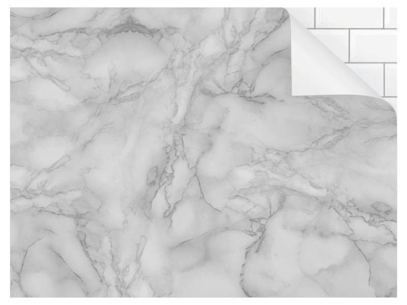 Bilderdepot24 Badrückwand schwarz weiss fugenlose Wandverkleidung Bad mit Motiv, (Hartfolie matt » Selbstklebend SMART 0,35 mm), wasserfestes Wandpaneel Marmoroptik Schwarz Weiß von Bilderdepot24