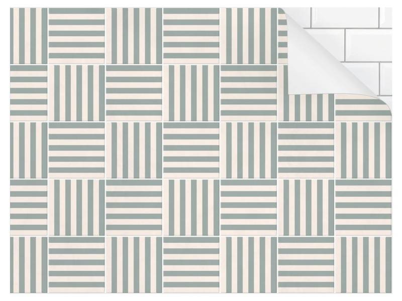 Bilderdepot24 Badrückwand türkis fugenlose Wandverkleidung Bad modern, (Hartfolie matt » Selbstklebend SMART 0,35 mm), wasserfestes Wandpaneel Fliesen Streifen Eucalyptus von Bilderdepot24