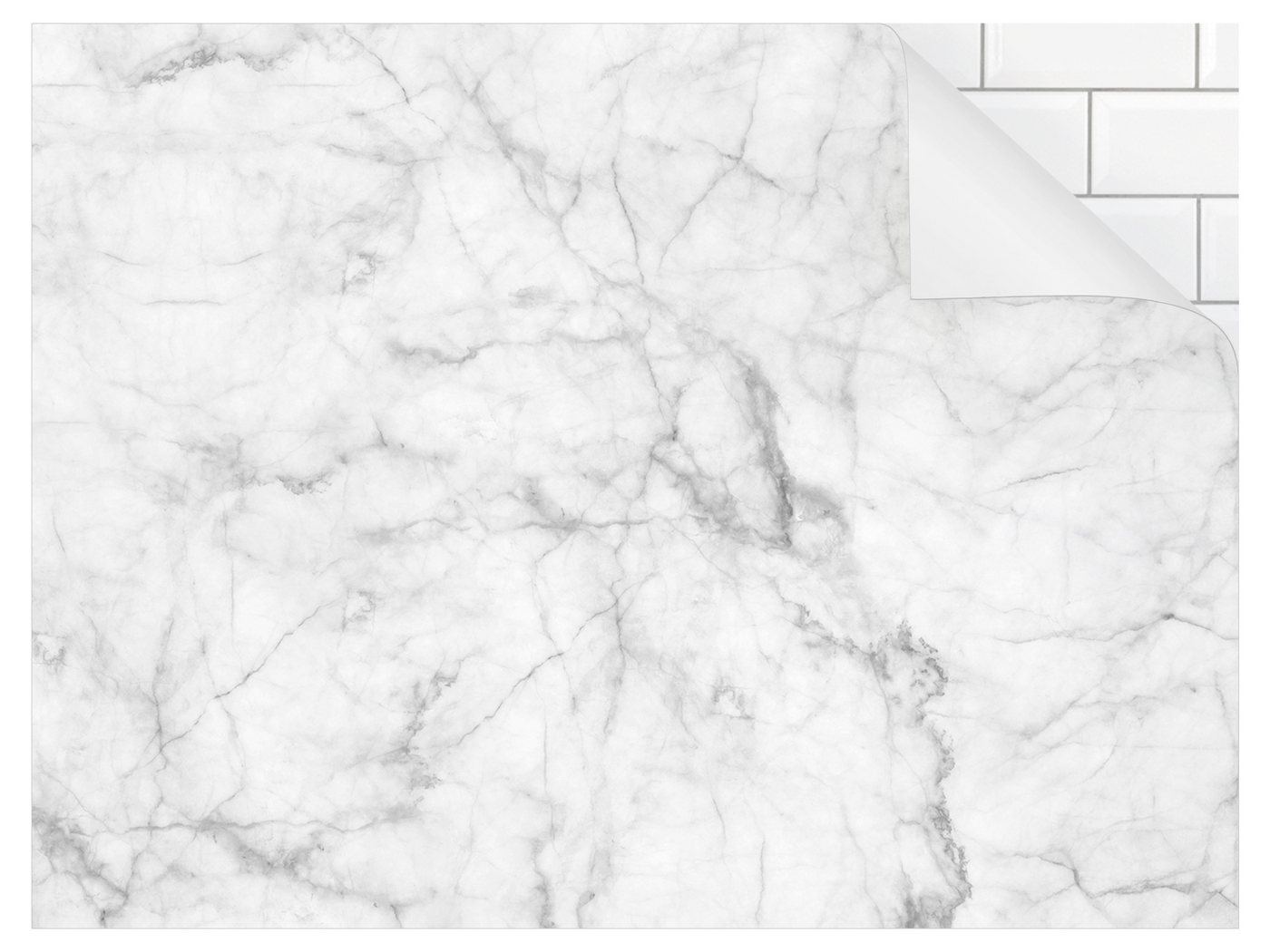 Bilderdepot24 Badrückwand weiss fugenlose Wandverkleidung Bad mit Motiv, (Hartfolie matt » Selbstklebend SMART 0,35 mm), wasserfestes Wandpaneel Bianco Carrara von Bilderdepot24