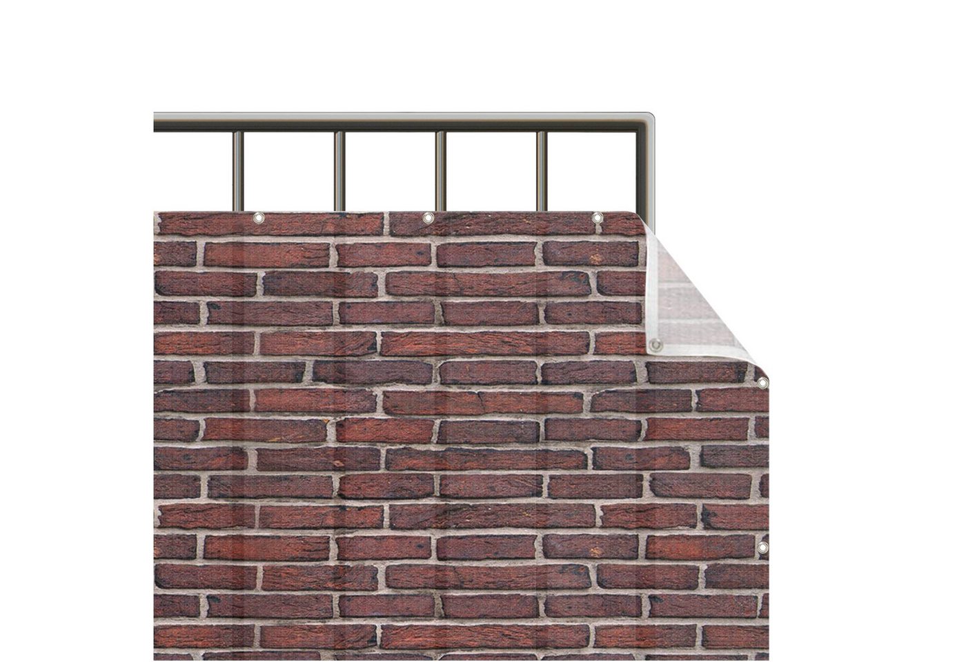 Bilderdepot24 Balkonsichtschutz Sichtschutz Balkon Muster Backsteinwand Rot Balkonbespannung (1m bis 10m fein gelochter Sichtschutz aus Mesh für Geländern & Zäunen, Fertig geöst, inkl. Kabelbindern zur Anbringung) Sichtschutz Terrasse Balkontuch Balkonverkleidung Windschutz Terrasse Bilderdepot24 Balkonsichtschutz Sichtschutz Balkon Muster Backsteinwand Rot Balkonbespannung (1m bis 10m fein gelochter Sichtschutz aus Mesh für Geländern & Zäunen, Fertig geöst, inkl. Kabelbindern zur Anbringung) Sichtschutz Terrasse Balkontuch Balkonverkleidung Windschutz Terrasse von Bilderdepot24