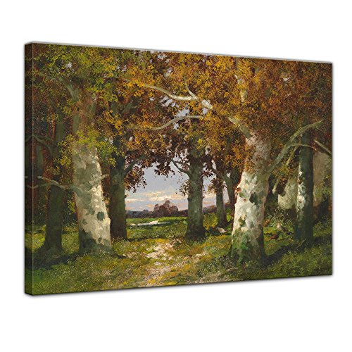 Bilderdepot24 Bild auf Leinwand | Adolf Kaufmann Waldlandschaft in 70x50 cm als Wandbild | Wand-deko Dekoration Wohnung alte Meister | 180820-70x50 von Bilderdepot24