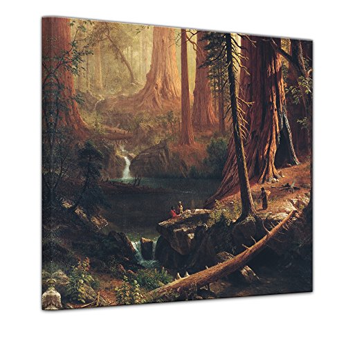 Bilderdepot24 Bild auf Leinwand | Albert Bierstadt Giant Redwood Trees of California in 60x60 cm als Wandbild | Wand-deko Dekoration Wohnung alte Meister | 180779-60x60 von Bilderdepot24