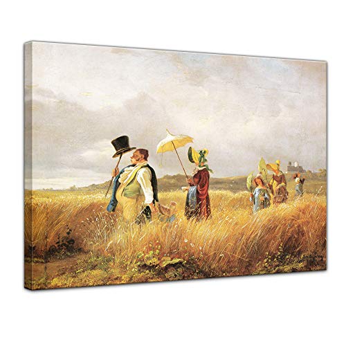 Bilderdepot24 Bild auf Leinwand | Carl Spitzweg Sonntagsspaziergang in 70x50 cm als Wandbild | Wand-deko Dekoration Wohnung alte Meister | 180932-70x50 von Bilderdepot24