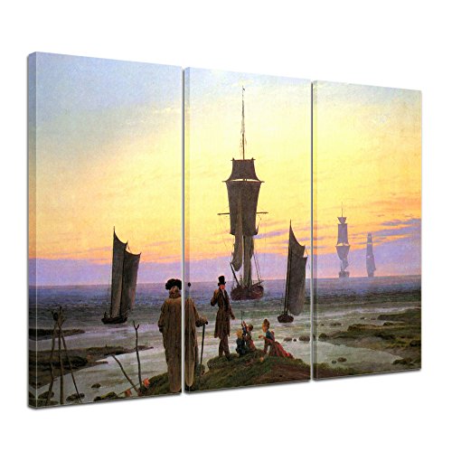 Bilderdepot24 Bild auf Leinwand | Caspar David Friedrich Die Lebensstufen in 150x90 cm mehrteilig als Wandbild XXL | Wand-deko Dekoration Wohnung alte Meister | 180112-150x90-3tlg von Bilderdepot24