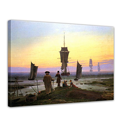 Bilderdepot24 Bild auf Leinwand | Caspar David Friedrich Die Lebensstufen in 70x50 cm als Wandbild | Wand-deko Dekoration Wohnung alte Meister | 180112-70x50 von Bilderdepot24