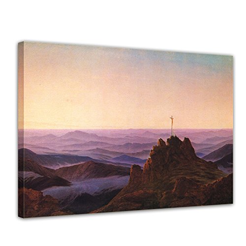 Bilderdepot24 Bild auf Leinwand | Caspar David Friedrich Morgen im Riesengebirge in 70x50 cm als Wandbild | Wand-deko Dekoration Wohnung alte Meister | NEU-180201-70x50-mir von Bilderdepot24