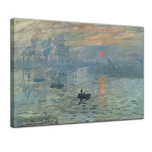 Bilderdepot24 Bild auf Leinwand | Claude Monet Impression Sonnenaufgang in 70x50 cm als Wandbild | Wand-deko Dekoration Wohnung alte Meister | 180835-70x50 von Bilderdepot24
