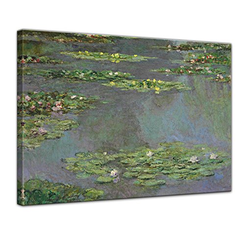 Bilderdepot24 Bild auf Leinwand | Claude Monet - Seerosenteich in 70x50 cm als Wandbild | Wand-deko Dekoration Wohnung alte Meister | NEU-180214-70x50-st von Bilderdepot24