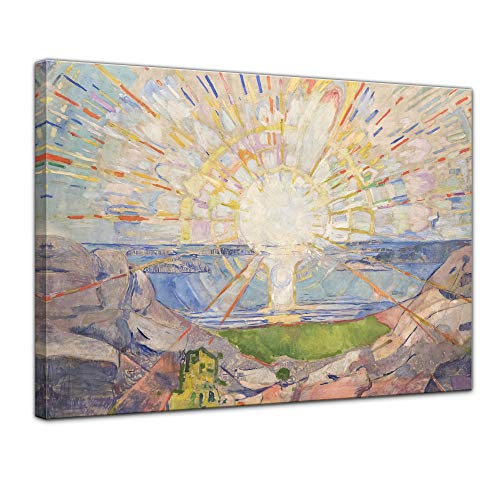 Bilderdepot24 Bild auf Leinwand | Edvard Munch Die Sonne in 120x90 cm als Wandbild | Wand-deko Dekoration Wohnung alte Meister | 181016-120x90 von Bilderdepot24