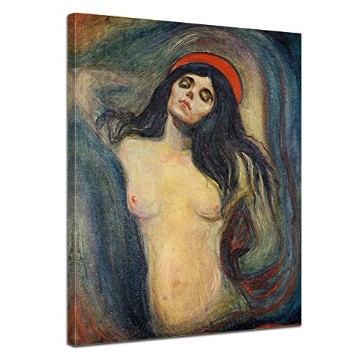 Bilderdepot24 Bild auf Leinwand | Edvard Munch Madonna in 90x120 cm als Wandbild | Wand-deko Dekoration Wohnung alte Meister | 181021-90x120 von Bilderdepot24