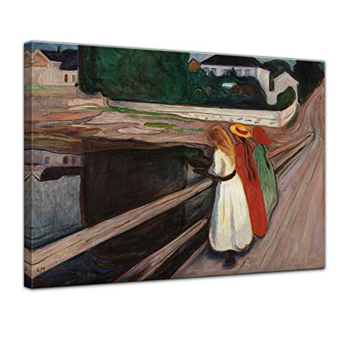 Bilderdepot24 Bild auf Leinwand | Edvard Munch Mädchen auf der Brücke II in 60x50 cm als Wandbild | Wand-deko Dekoration Wohnung alte Meister | 181020-60x50 von Bilderdepot24