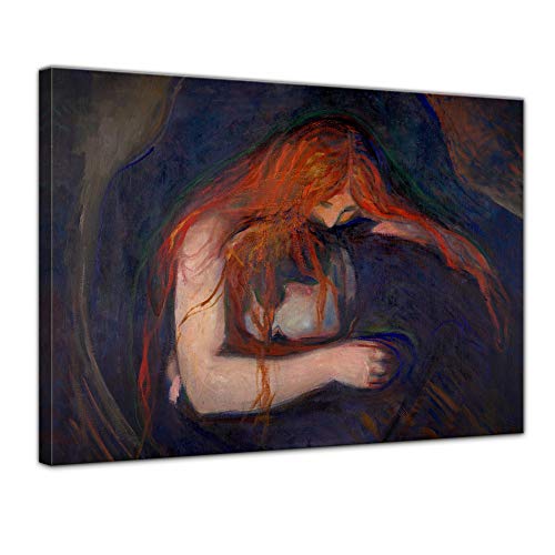 Bilderdepot24 Bild auf Leinwand | Edvard Munch Vampire Vampir in 80x60 cm als Wandbild | Wand-deko Dekoration Wohnung alte Meister | 181040-80x60 von Bilderdepot24