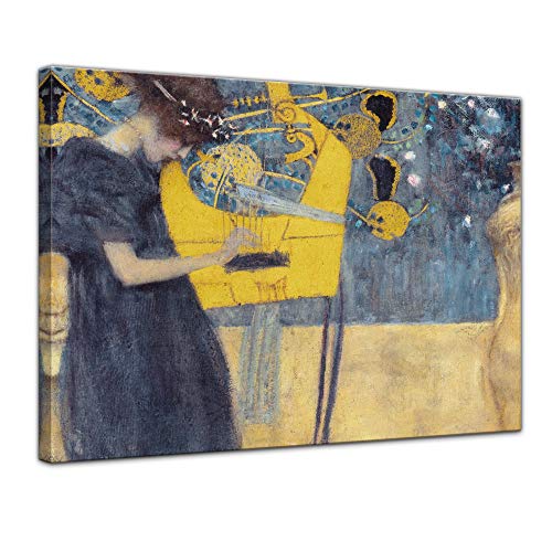 Bilderdepot24 Bild auf Leinwand | Gustav Klimt - Die Musik in 50x40 cm als Wandbild | Wand-deko Dekoration Wohnung alte Meister | NEU-180206-50x40-dm von Bilderdepot24