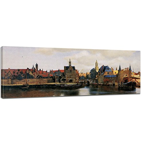 Bilderdepot24 Bild auf Leinwand | Jan Vermeer Ansicht von Delft in 120x40 cm als Wandbild | Wand-deko Dekoration Wohnung alte Meister | 180181-120x40 von Bilderdepot24