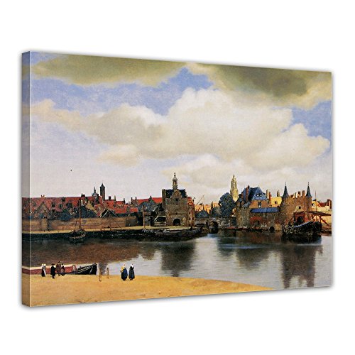 Bilderdepot24 Bild auf Leinwand | Jan Vermeer Ansicht von Delft in 120x90 cm als Wandbild | Wand-deko Dekoration Wohnung alte Meister | 180181-120x90 von Bilderdepot24