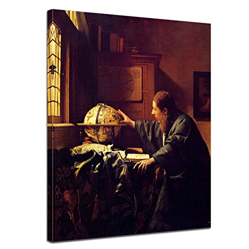 Bilderdepot24 Bild auf Leinwand | Jan Vermeer - Der Astronom in 60x80 cm als Wandbild | Wand-deko Dekoration Wohnung alte Meister | NEU-180209-60x80-da von Bilderdepot24