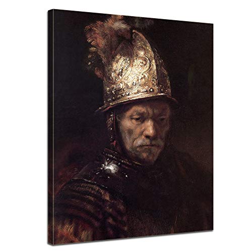 Bilderdepot24 Bild auf Leinwand | Rembrandt Der Mann mit dem Goldhelm in 60x80 cm als Wandbild | Wand-deko Dekoration Wohnung alte Meister | 180874-60x80 von Bilderdepot24