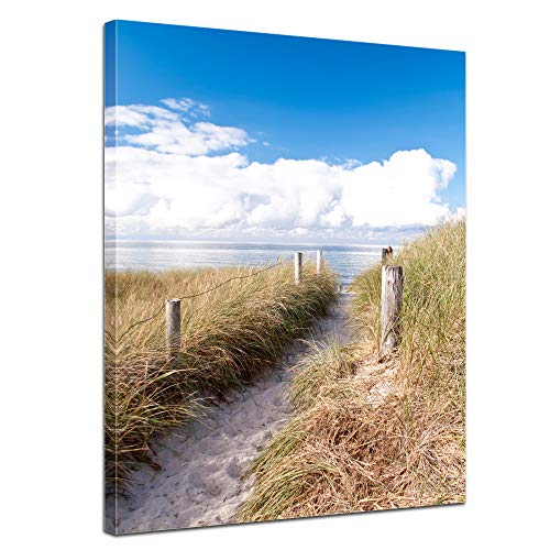 Bilderdepot24 Bild auf Leinwand | Strandweg - Ostsee | in 30x40 cm als Wandbild | Wand-deko dekoration Wohnung modern Bilder | 211485 von Bilderdepot24