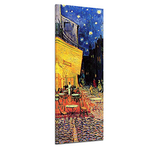 Bilderdepot24 Bild auf Leinwand | Vincent Van Gogh Caféterrasse am Abend in 30x90 cm als Wandbild | Wand-deko Dekoration Wohnung alte Meister | 180304-30x90 von Bilderdepot24