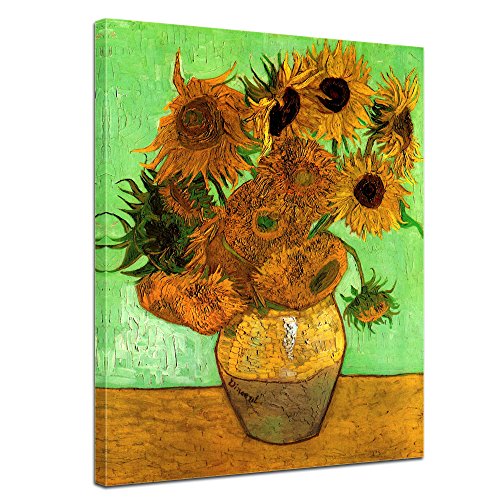 Bilderdepot24 Bild auf Leinwand | Vincent Van Gogh - Zwölf Sonnenblumen in 40x50 cm als Wandbild | Wand-deko Dekoration Wohnung alte Meister | NEU-180223-40x50-zso von Bilderdepot24