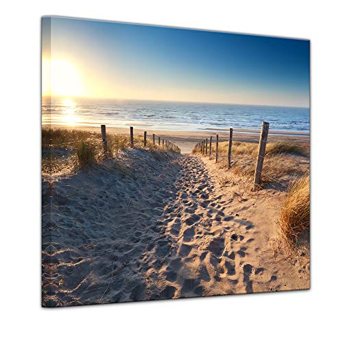 Bilderdepot24 Bild auf Leinwand | Weg zum Strand | in 80x80 cm als Wandbild | Wand-deko dekoration Wohnung modern Bilder | 211488 von Bilderdepot24