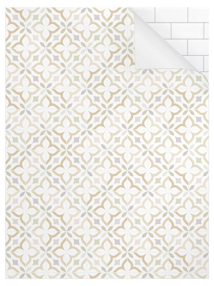 Bilderdepot24 Duschrückwand Fliesenoptik beige Duschrückwand ohne Bohren Dusche, (0,61 mm starke Folie selbstklebend Wandpaneele Dusche versch. Größen), fugenlose & wasserfeste Motiv Rückwand Wandverkleidung für Duschkabine von Bilderdepot24