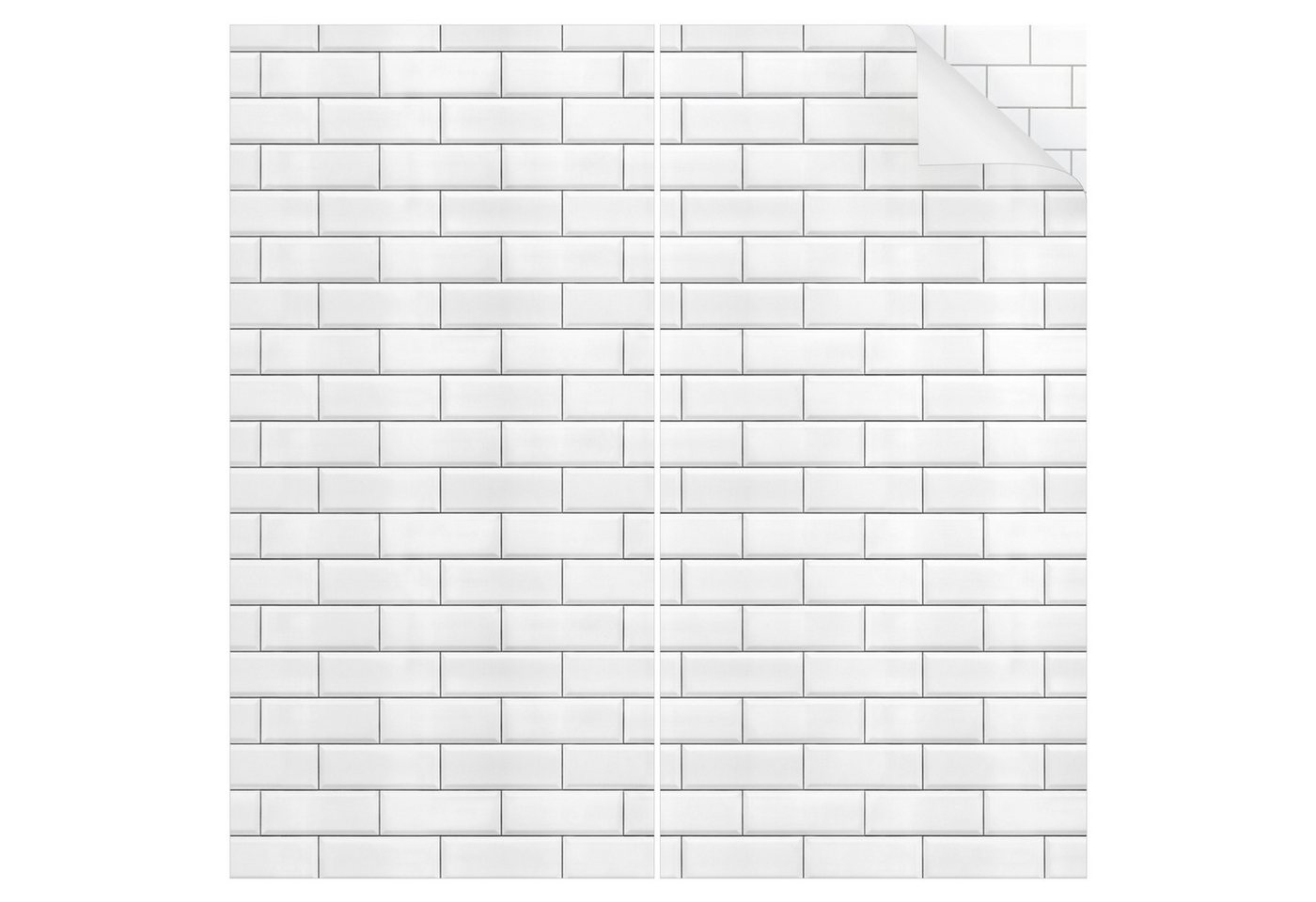 Bilderdepot24 Duschrückwand Fliesenoptik weiß Badrückwand ohne Bohren Dusche Muster, (2-tlg., 0,61 mm starke Folie selbstklebend Wandpaneele Dusche versch. Größen), fugenlose & wasserfeste Motiv Rückwand Wandverkleidung für Duschkabine von Bilderdepot24