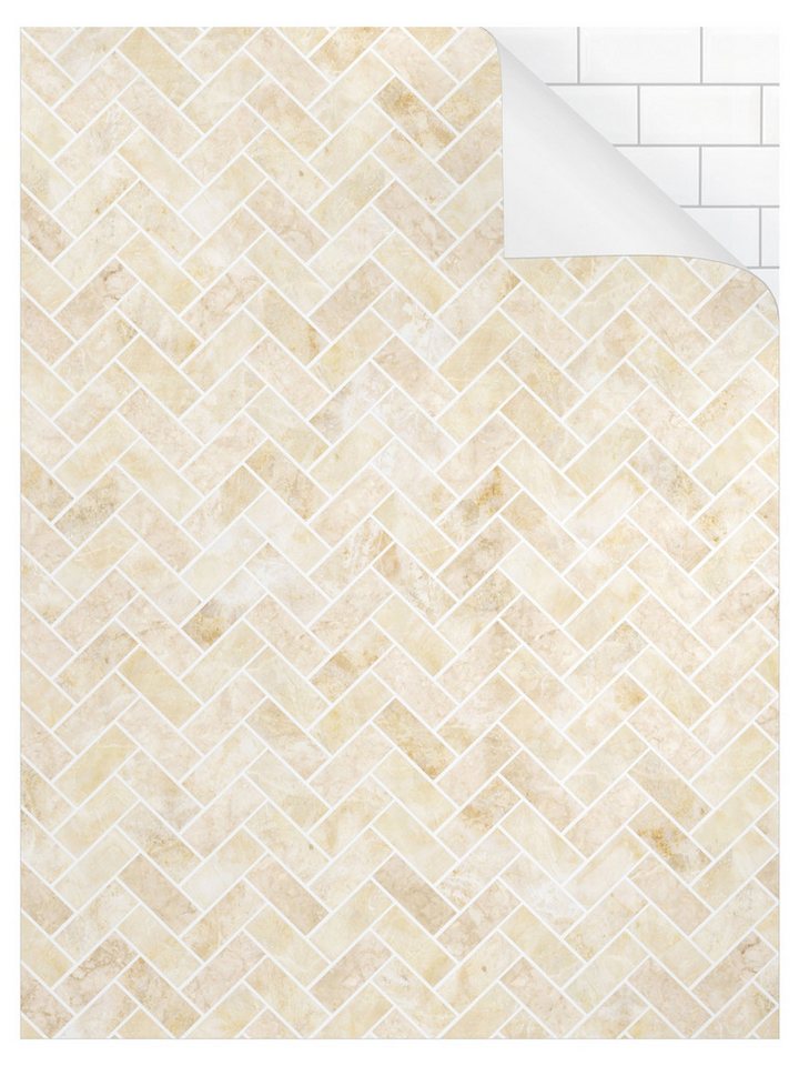 Bilderdepot24 Duschrückwand Marmor Fliesenoptik gelb Badrückwand ohne Bohren Dusche, (0,61 mm starke Folie selbstklebend Wandpaneele Dusche versch. Größen), fugenlose & wasserfeste Motiv Rückwand Wandverkleidung für Duschkabine von Bilderdepot24