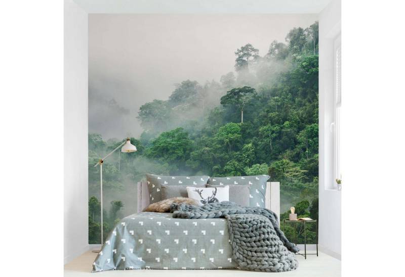 Bilderdepot24 Fototapete Wald Dschungel Nebel Natur Landschaft Waldtapete Bäume, Glatt, Matt, (Vliestapete inkl. Kleister oder selbstklebend), Wohnzimmer Schlafzimmer Küche Flur Motivtapete Vliestapete Wandtapete von Bilderdepot24