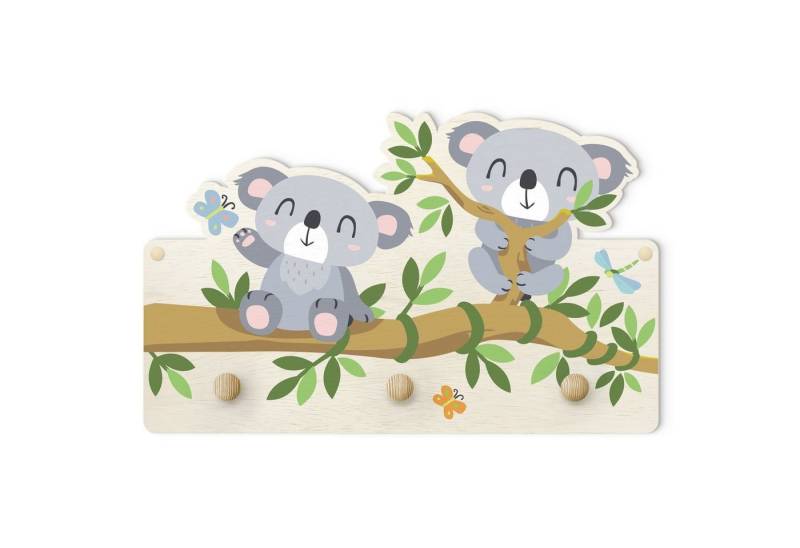 Bilderdepot24 Garderobenpaneel grau Tiere Bär Dschungel Wald Koala Set (Kindergarderobe holz Kleiderhaken für die Wand inkl. Montagematerial), moderne Wand Garderobenleiste Flur - kleine Hakenleiste Kinderzimmer Bilderdepot24 Garderobenpaneel grau Tiere Bär Dschungel Wald Koala Set (Kindergarderobe holz Kleiderhaken für die Wand inkl. Montagematerial), moderne Wand Garderobenleiste Flur - kleine Hakenleiste Kinderzimmer von Bilderdepot24