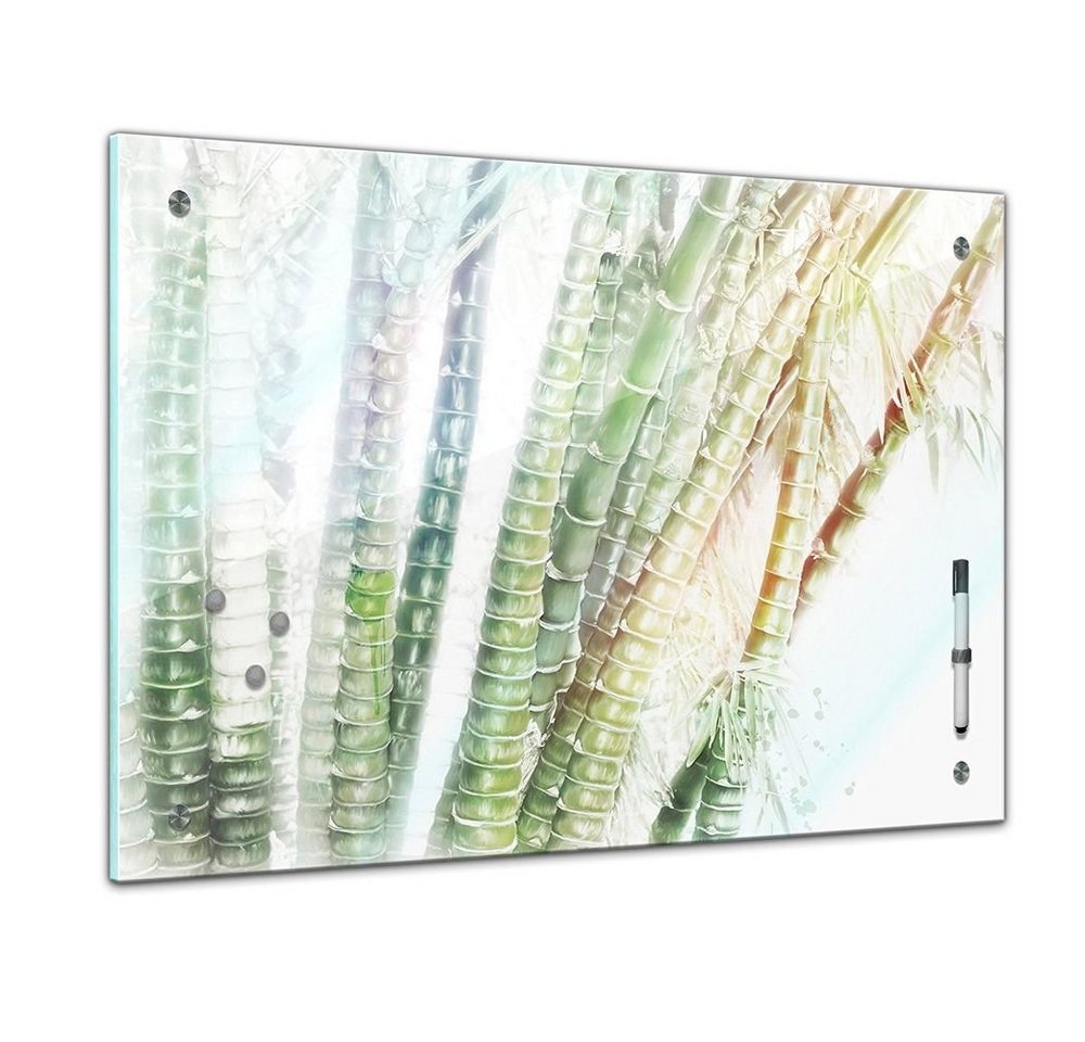 Bilderdepot24 Glasbild, Memoboard - Aquarelle - Bambuswald von Bilderdepot24