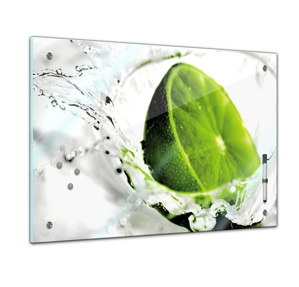 Bilderdepot24 Glasbild, Memoboard - Essen & Trinken - Limette von Bilderdepot24