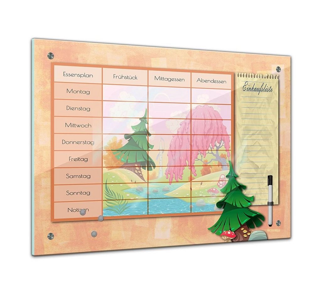 Bilderdepot24 Glasbild, Memoboard - Essensplaner für Kinder - Märchenturm - quer von Bilderdepot24