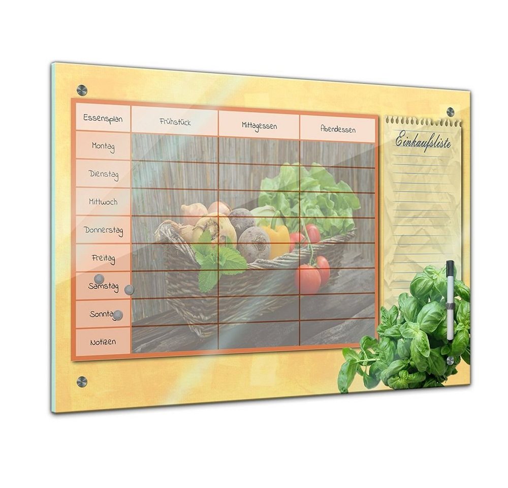 Bilderdepot24 Glasbild, Memoboard - Familien Essensplaner - Salat-Bio - quer von Bilderdepot24