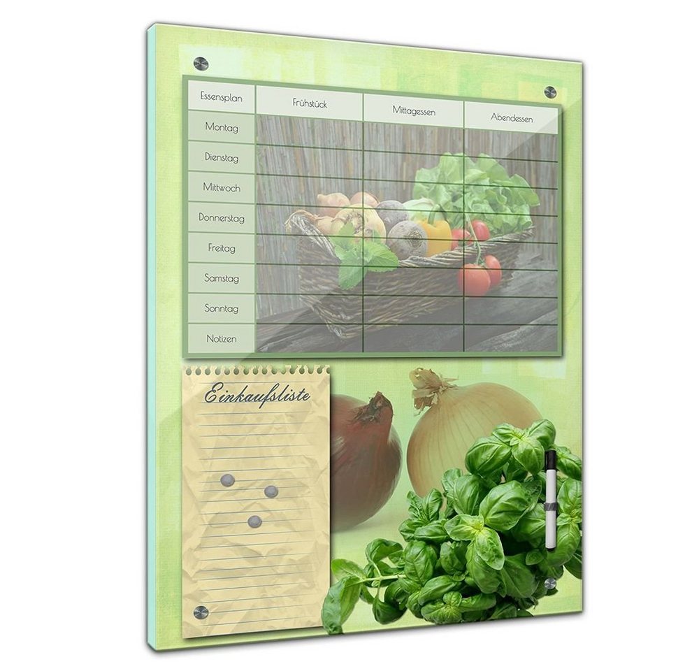 Bilderdepot24 Glasbild, Memoboard - Familien Essensplaner - Salat-Bio von Bilderdepot24