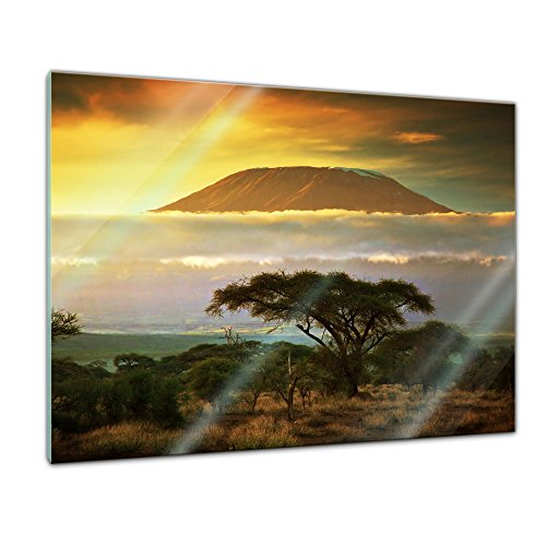 Bilderdepot24 Glasbild - Kilimandscharo in Kenya - Afrika - 80x60 cm - Deko Glas - Wandbild aus Glas - Bild auf Glas - moderne Bilderdepot24 Glasbilder - Glasfoto - Echtglas von Bilderdepot24
