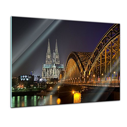 Bilderdepot24 Glasbild - Kölner Dom - 80 x 60 cm - Deko Glas - Wandbild aus Glas - Bild auf Glas - moderne Glasbilder - Glasfoto - Echtglas - kein Acryl - Handmade von Bilderdepot24