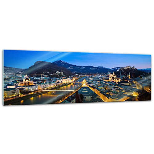 Bilderdepot24 Glasbild - Salzburg Österreich - 120x40 cm - Deko Glas - Wandbild aus Glas - Bild auf Glas - moderne Bilderdepot24 Glasbilder - Glasfoto - Echtglas von Bilderdepot24