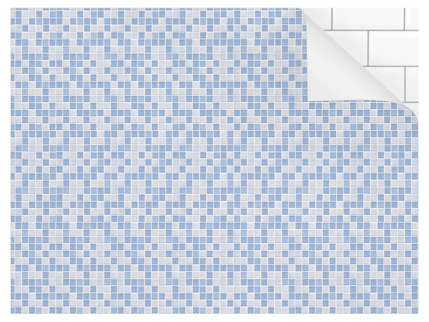 Bilderdepot24 Küchenrückwand selbstklebend blau Muster, (1-tlg., Nischenrückwand - für Fliesenspiegel ohne Bohren - matt), Nischenrückwand Fliesenoptik fugenlos Wandpaneel Küche Herd von Bilderdepot24