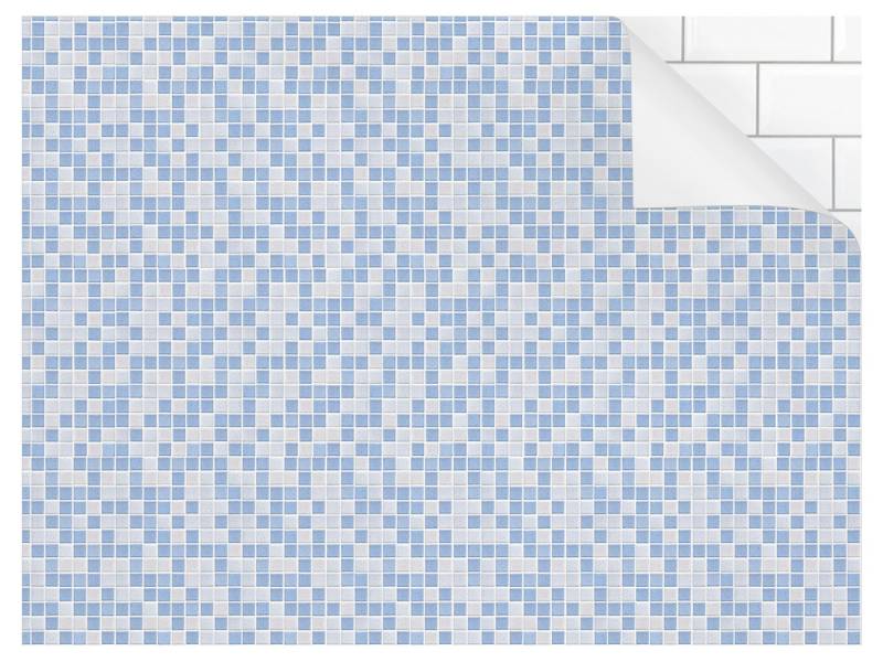 Bilderdepot24 Küchenrückwand selbstklebend blau Muster, (1-tlg., Nischenrückwand - für Fliesenspiegel ohne Bohren - matt), Nischenrückwand Fliesenoptik fugenlos Wandpaneel Küche Herd von Bilderdepot24