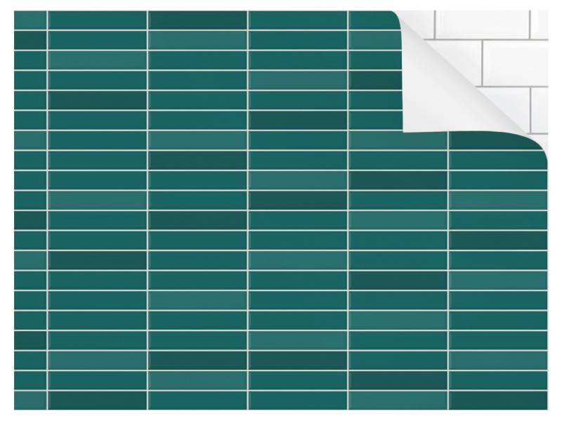 Bilderdepot24 Küchenrückwand selbstklebend petrol mit Motiv Unifarben, (1-tlg., Nischenrückwand - für Fliesenspiegel ohne Bohren - glänzend), Nischenrückwand Fliesenoptik fugenlos Wandpaneel Küche Herd von Bilderdepot24
