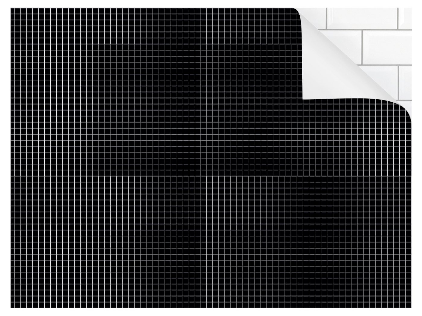 Bilderdepot24 Küchenrückwand selbstklebend schwarz Muster, (1-tlg., Nischenrückwand - für Fliesenspiegel ohne Bohren - glänzend), Nischenrückwand Fliesenoptik fugenlos Wandpaneel Küche Herd von Bilderdepot24