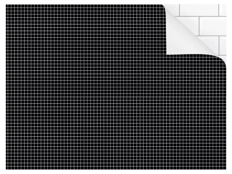 Bilderdepot24 Küchenrückwand selbstklebend schwarz Muster, (1-tlg., Nischenrückwand - für Fliesenspiegel ohne Bohren - glänzend), Nischenrückwand Fliesenoptik fugenlos Wandpaneel Küche Herd von Bilderdepot24