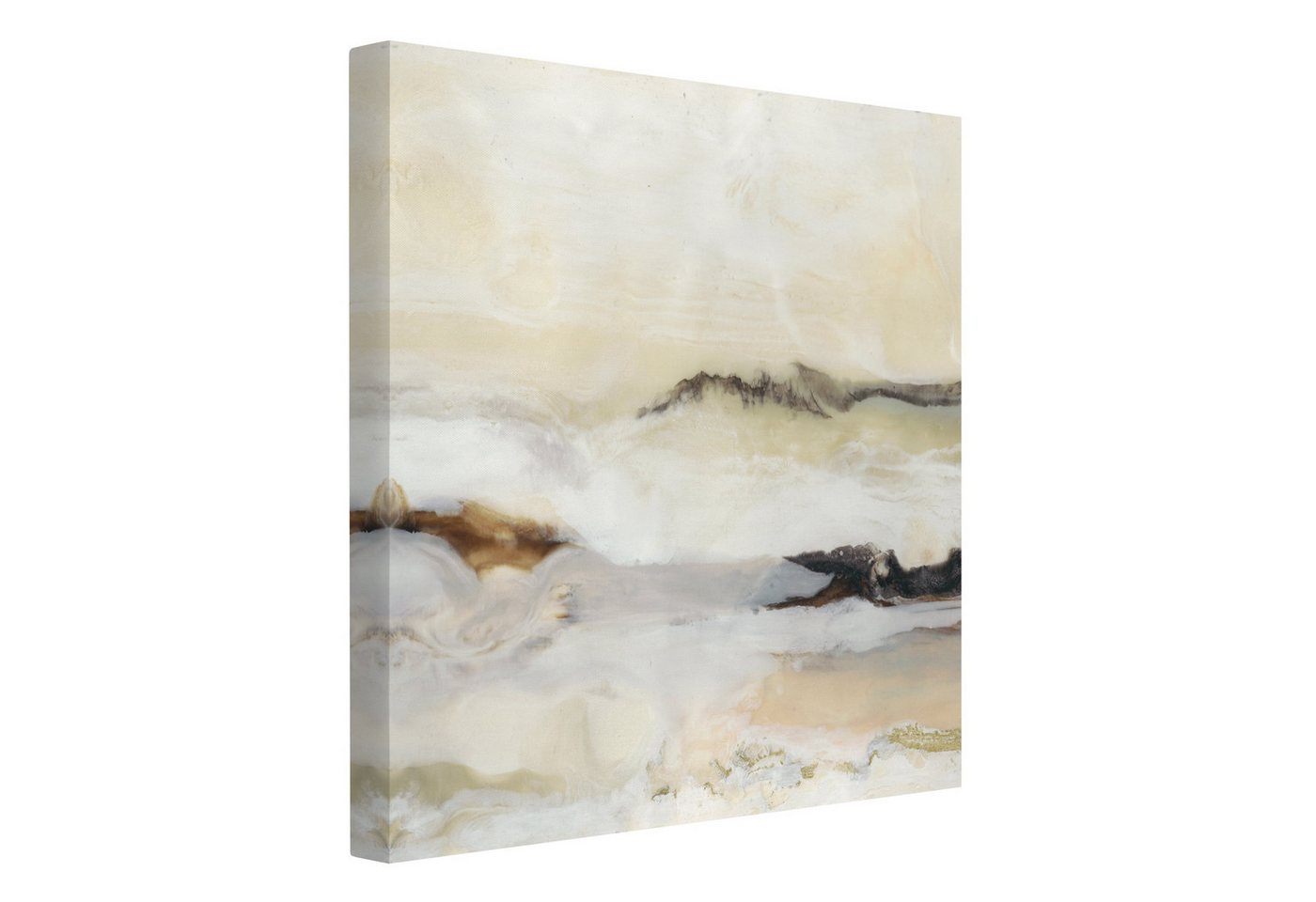 Bilderdepot24 Leinwandbild Abstrakt Modern Natur Horizont creme beige Bild auf Leinwand Groß XXL, Bild auf Leinwand, Leinwanddruck in vielen Größen von Bilderdepot24